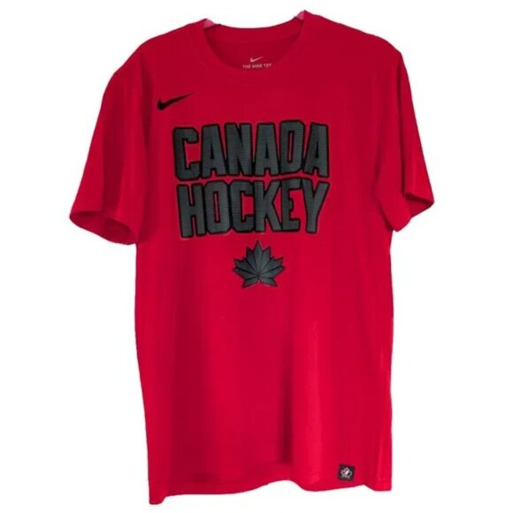 NWT Nike Legend Red Canada Hockey Short Sleeve T-Shirt Sz Medium - Picture 2 of 5